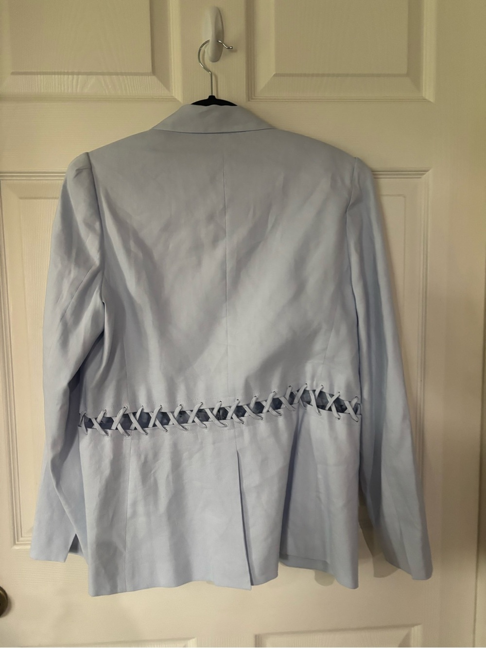 BCBG Light Blue Lace-Up Tailored Blazer - Picture 7 of 12